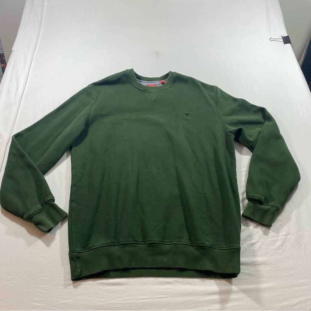 Izod Crewneck Sweater Men’s Large Sweatshirt Green Casual Warm fall Cotton Top
